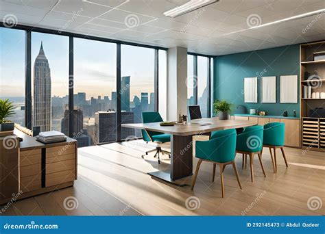 A Photograph Of A Sleek Modern Office Stock Illustration Illustration