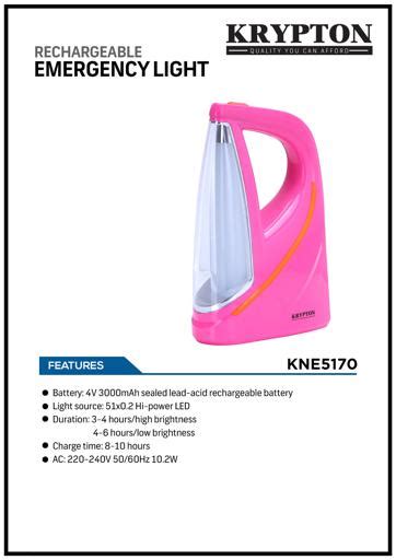 Buy Krypton V Mah Rechargeable Led Emergency Light Online In Uae