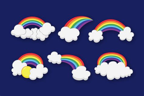 Rainbow & Clouds Clipart Designs - Dreamstale