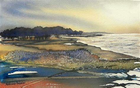 Watercolor Landscape Beach by Katarina Enysiro