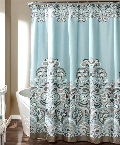 Blue Damask Shower Curtain Curtains Lush Decor Damask Decor