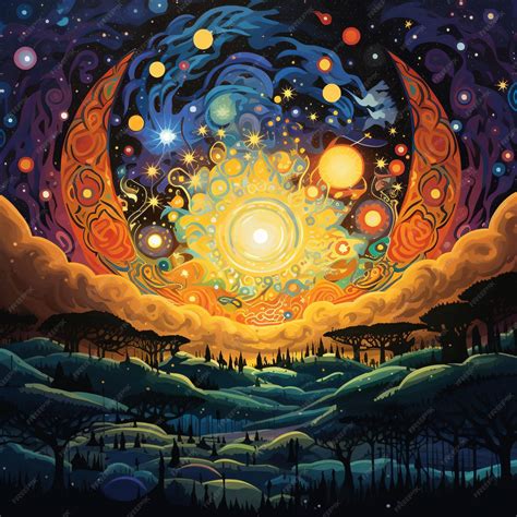 Premium Photo | Celestial Tapestry Stellar Secrets in Crop Circle Form