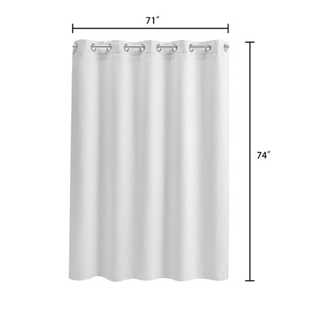 No Hook Required Waffle Weave Shower Curtain With Snap In Fabric Liner