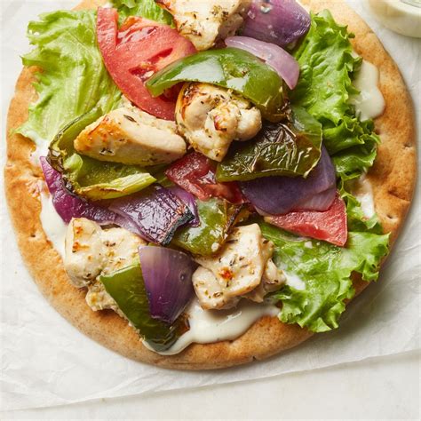 Charred Vegetable Chicken Pitas With Garlic Mayo Recipe EatingWell