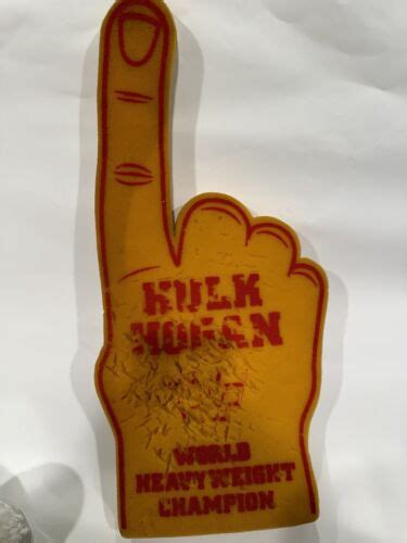 Hulk Hogan Foam Finger 1979 Wwf Hulkamania American Made Good