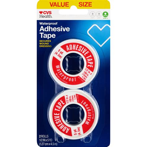 Cvs Health Value Pack Waterproof Adhesive Tape 1 2 Inch X 5 Yds 2 Pack Pick Up In Store Today