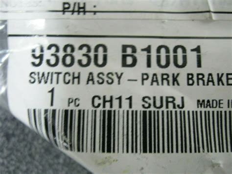 NEW GENUINE HYUNDAI PARK BRAKE WARNING SWITCH PN 93830 B1001 EBay