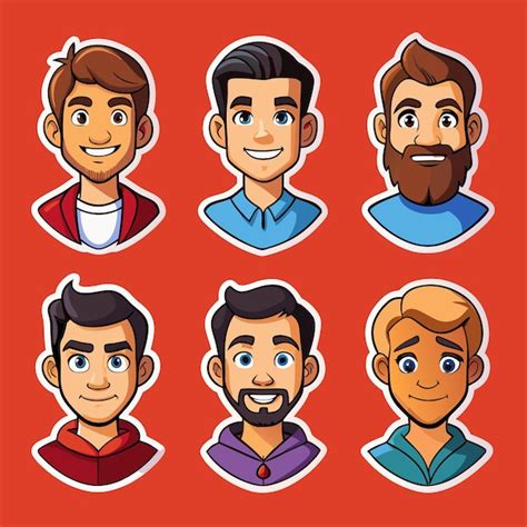 Handsome Guy Stickers Premium Ai Generated Vector