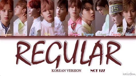 Nct Regular Korean Ver Lirik Sub Indo Color Coded