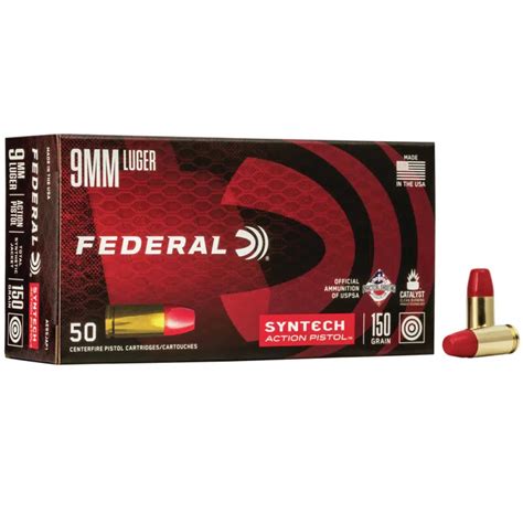 Federal Syntech 9mm 150gr Total Synthetic Jacket Ammo The Mag Shack