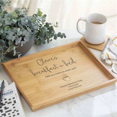 Personalised Wooden Breakfast In Bed Tray By Abode Home Gifts