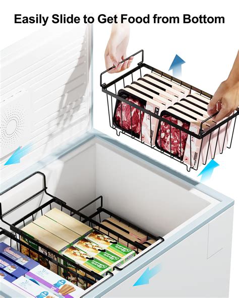 ISPECLE 6 Pack Freezer Organizer Bins 4 Pack Stackable Deep Freezer