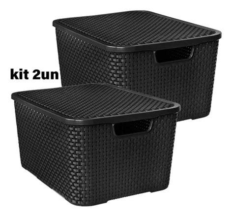 Kit Caixas Organizadoras Rattan Litros Cesto M Dia Mercadolivre