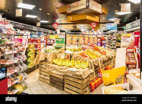 The Interior Of A Mini Mart In An Apple Green Petrolservice Station In