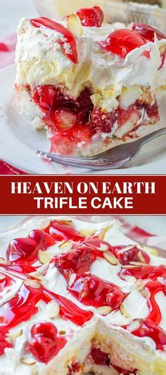 Angel Food Cake Trifle With Cherry Filling Vanilla Pudding Whipped Topping And Almonds For A