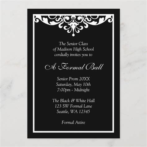 Black And White Ball Invitations | Zazzle UK