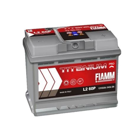 FIAMM L2 60P TITANIUM PRO BATERIA COCHE 12V 60Ah 540A EN POSITIVO DERECHA