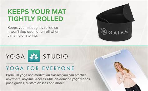 Gaiam Yoga Mat Strap Slap Band Keeps Your Mat Tightly Rolled And