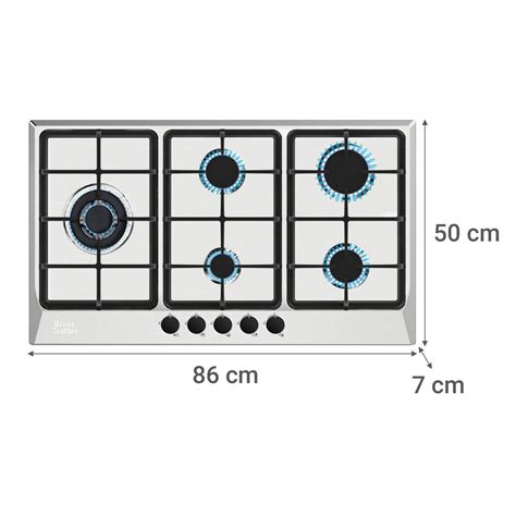 Encimera Gas Licuado 5 Platos Inox UT PRIME GLT 5 GL Sodimac Falabella