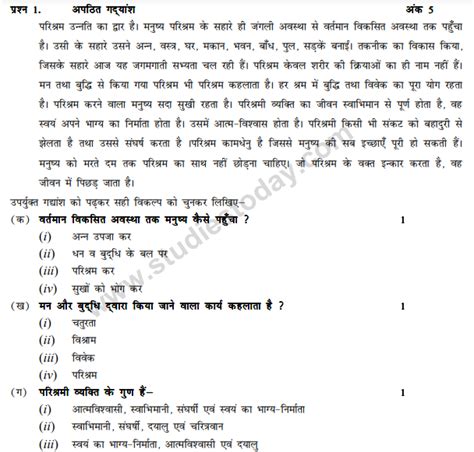 Cbse Class 9 Hindi B Sample Paper Set 17