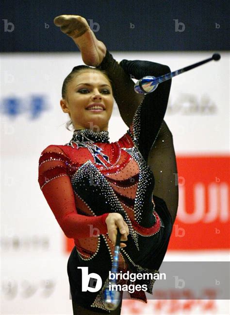 Image Of World Champion Alina Kabaeva Peforms With Her Clubs At World