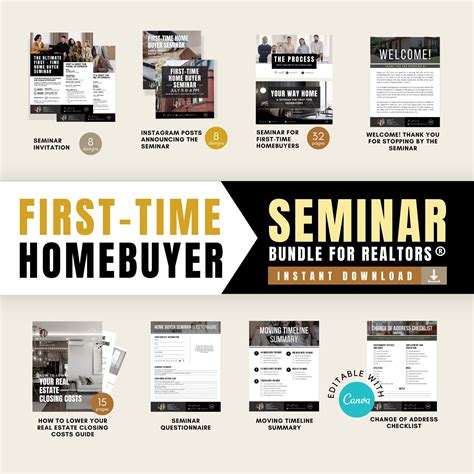 First-time Home Buyer Seminar Kit for Realtors: Canva Templates