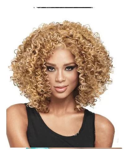 Peluca Afro Rizada Corta Para Mujer Color Rubio Envío gratis