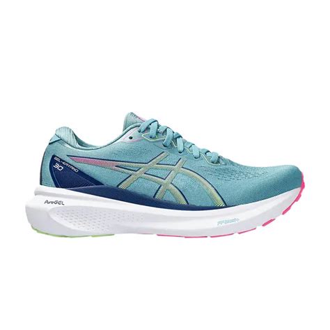 Asics Wmns Gel Kayano 30 Wide Gris Lime Green Blue Editorialist