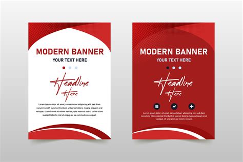 Abstract Red Curved Banner Template With Dots 25846518 Vector Art At