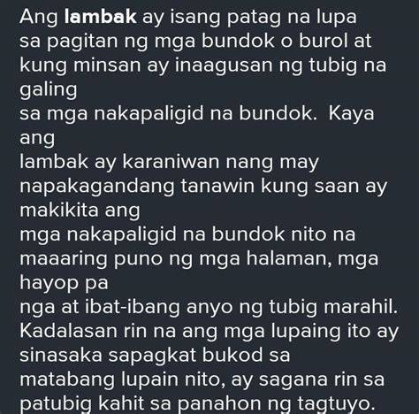 Ano Amh Ibig Sabihin Ng Lambak Brainlyph