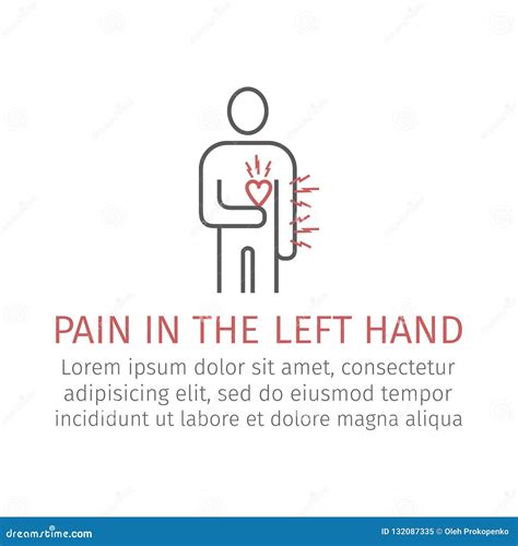 Pain in the Left Hand. Vector Sign for Web Graphic. Stock Vector ...