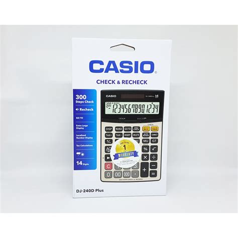 Jual Casio DJ 240D Plus Desktop Calculator Kalkulator Meja Kantor