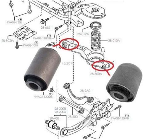 Rear Trailing Control Arm Axle Wishbone Bushes Bushings For Mazda CX 7