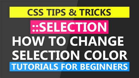 How To Change Text Selection Color Tutorials For Beginners YouTube