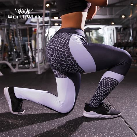 WorthWhile Women Honeycomb Yoga Pants Foot Tights High Waist Sports