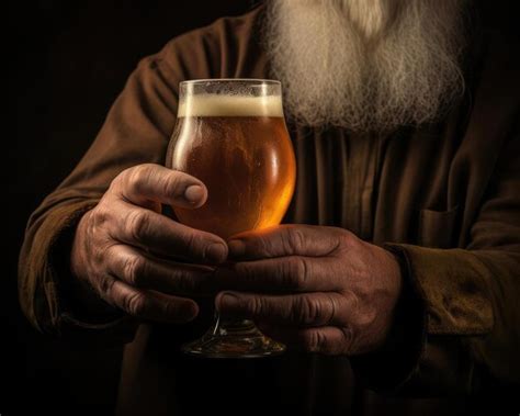 Premium Ai Image A Mans Hand Holds A Glass Glass Of Beer