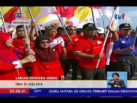 ULANG TAHUN UMNO KE 71 LARIAN BENDERA UMNO TIBA DI MELAKA 4 MEI 2017