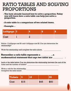 Ratio Tables and Guided Notes by Mostly Math Sometimes More | TPT