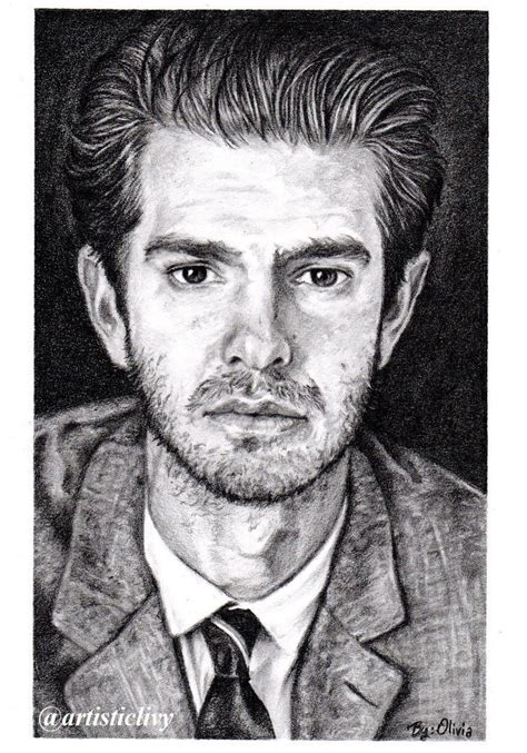 Andrew Garfield Black and White Drawing | Black and white drawing, Male ...