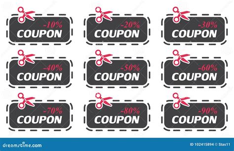 Set Of Coupon Sale Collection Vector Illustration Stock Vector