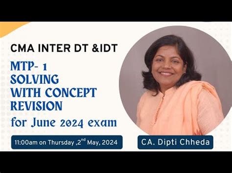 June Mtp Cma Inter Dt Detailed Solved With Concept Revision Icai