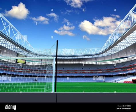 Footboll Stadium D Rendering The Imaginary Soccer Arena Stock Photo