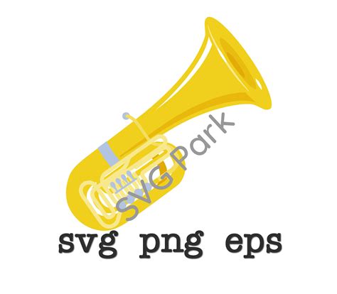 Tuba svg png eps Vector Silhouette Cameo Outline Design | Etsy