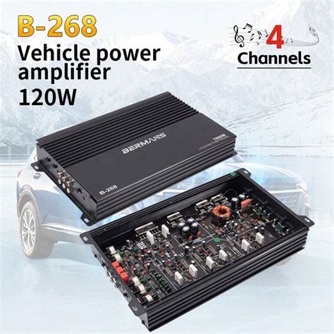 Amplificador para Carro de 4 Canais Classe AB 12V Amplificador Estéreo