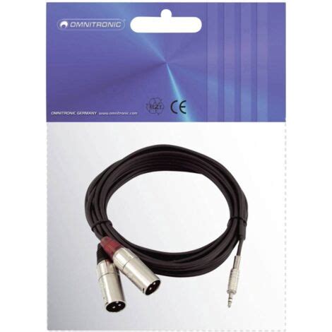 Omnitronic Xlr C Ble Adaptateur X Jack M Le Mm X Xlr