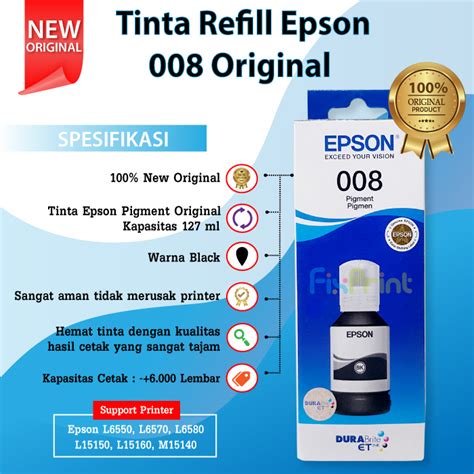 Jual Tinta Original Epson Ink Refill Printer Epson L L