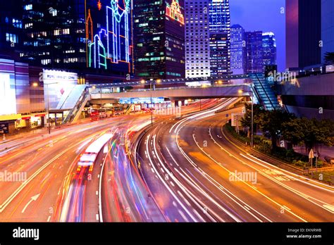 Modern city at night Stock Photo - Alamy