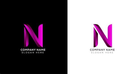 Elegante diseño de logotipo de letra n abstracta Vector Premium