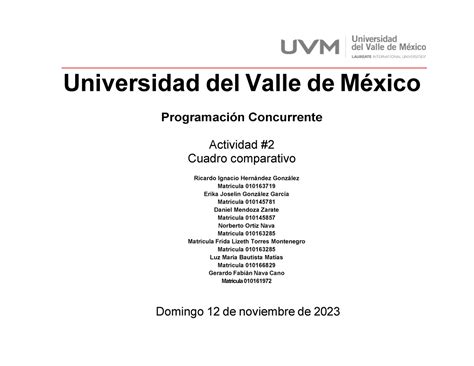 Actividad 2 Cuadro comparativo Universidad del Valle de México