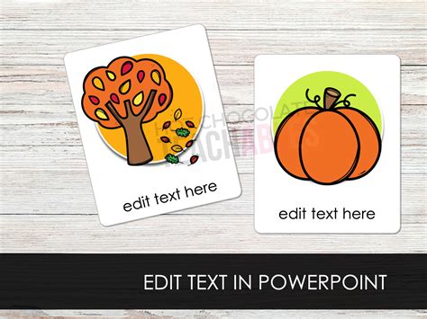 Autumn Printable Flashcards for Kids, Fall Vocabulary Cards, Editable ...